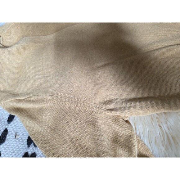 J.Jill Women's M Tan Linen Blend Cardigan 3 Button V-neck Minimalist Lagenlook - Picture 5 of 9